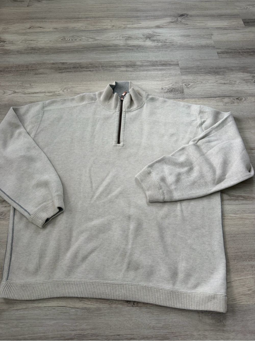 Tommy Bahama Light Gray Half-Zip Pullover Sweater